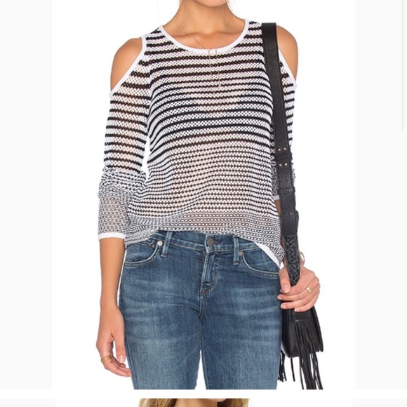 Rag and Bone Jean Quinn size small cold shoulder open knit sweater - Picture 12 of 13